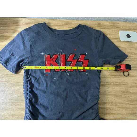 Women’s Kiss Band Side Tie Cropped Graphic Tee size XS 2023 - Picture 3 of 8